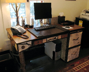 rustic desk, custom rustic furniture, adirondack